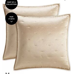 Hotel Collection Macy's Set Of 2 Metallic Stone Gold European Pillow Shams, NWT